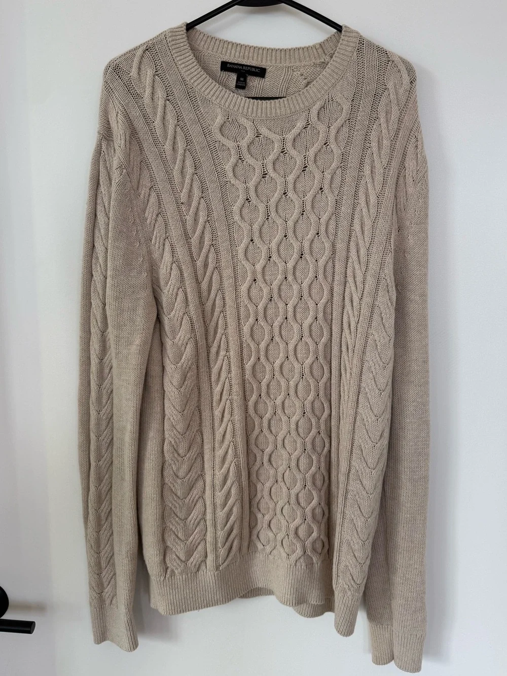 Banana Republic Men’s Cable Knit Crewneck Sweater - Taupe